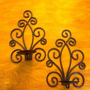 Wrought iron black candlestick holder, sconces, traditional, mid-evil,  sturdy